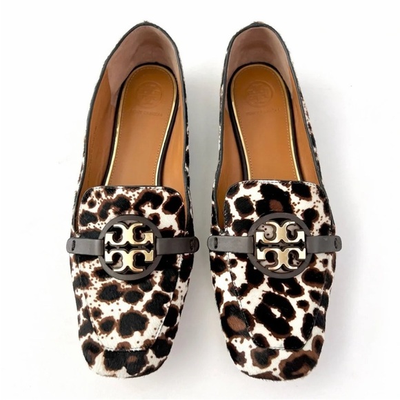 TORY BURCH | Cream Leopard Gold Haircalf Metal Miller Loafers 7.5M - Picture 5 of 15